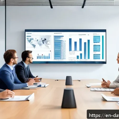 Home 17 데이터 공유 생태계의 참여자 간 신뢰 구축 방법 - A modern corporate office setting showcasing a diverse team of professionals engaged in a data gover...