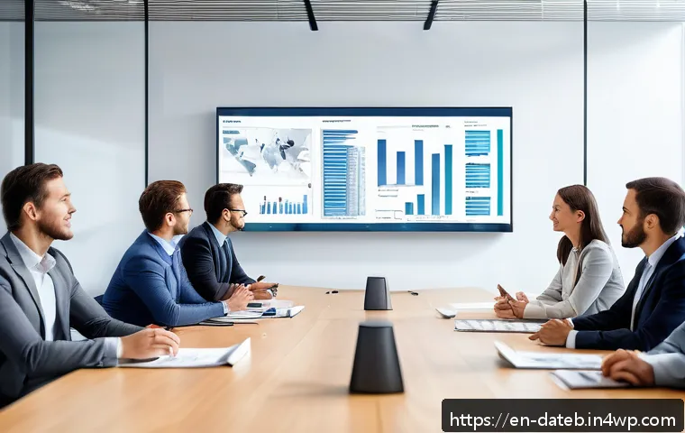 데이터 공유 생태계의 참여자 간 신뢰 구축 방법 - A modern corporate office setting showcasing a diverse team of professionals engaged in a data gover...