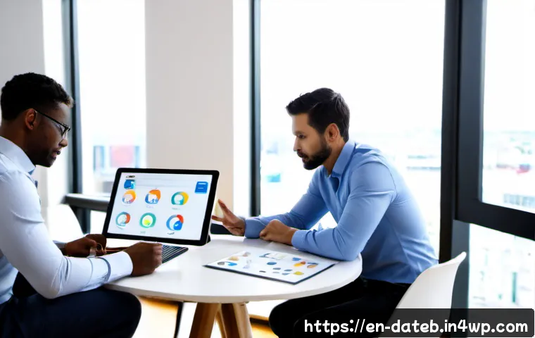 Home 17 데이터 공유 생태계에서의 데이터 통합 전략 - Photorealistic modern business workshop in a bright American office, diverse data professionals gath...