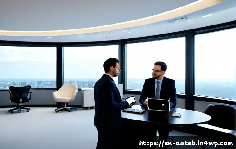 데이터 공유 생태계의 위험 관리 방안 - Photorealistic cybersecurity risk management scene in a modern American office, diverse data governa...